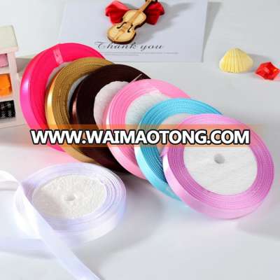 Cotton Silk Satin Ribbon 12mm 25 Yard Organza Polyester Ribbon For Wedding Party Decoration Strap Craft Gift