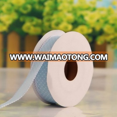 wedding decoration 25mm cheap organza ribbon with white dot 10 yards / roll